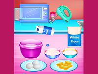 Elsa Cooking Rainbow Cake
